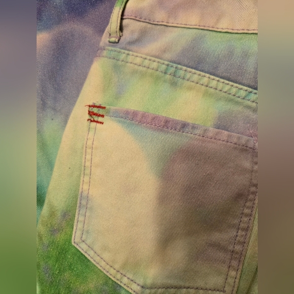 BDG Urban Outfitters Floral Tie Dye Cowboy Jeans In 28x27 Straight Leg - Picture 13 of 15